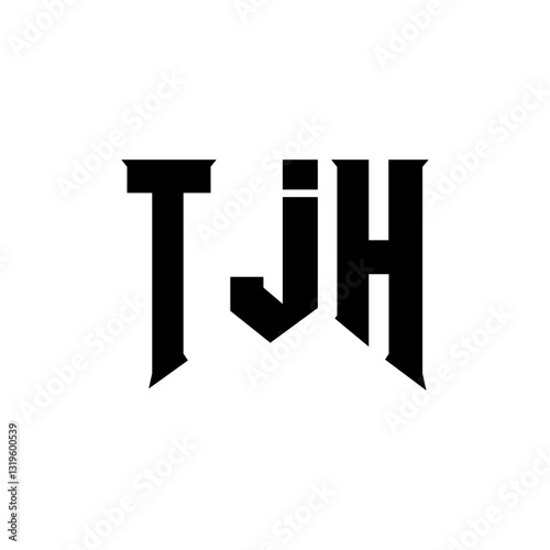TJH letter logo design for technology company. TJH logo design black and white color combination. TJH logo, TJH vector, TJH design, TJH icon, TJH alphabet. TJH typography logo design.