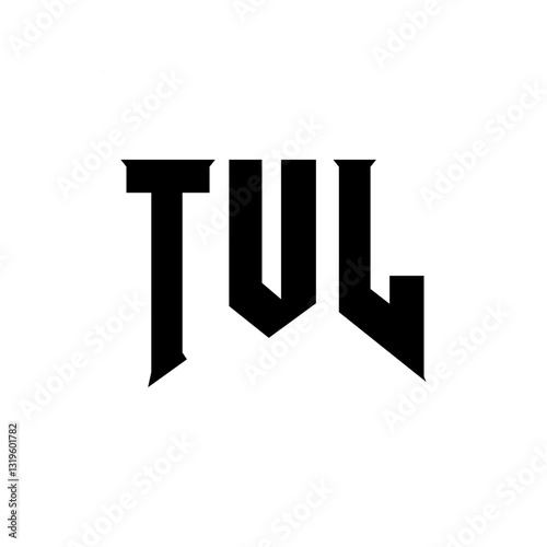 TUL letter logo design for technology company. TUL logo design black and white color combination. TUL logo, TUL vector, TUL design, TUL icon, TUL alphabet. TUL typography logo design.