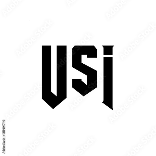 USI letter logo design for technology company. USI logo design black and white color combination. USI logo, USI vector, USI design, USI icon, USI alphabet. USI typography logo design.