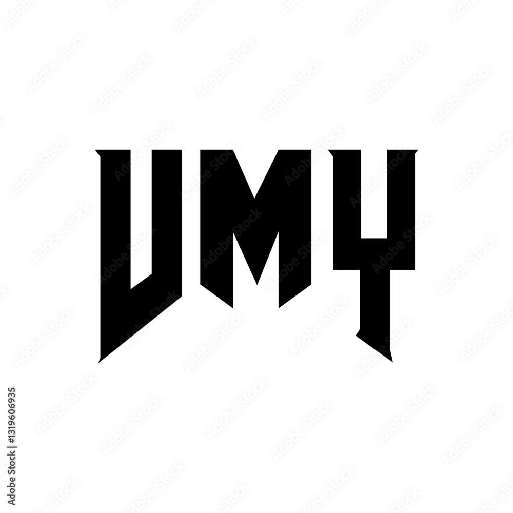 Obraz premium VMY letter logo design for technology company. VMY logo design black and white color combination. VMY logo, VMY vector, VMY design, VMY icon, VMY alphabet. VMY typography logo design.
