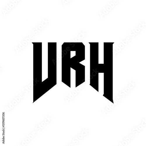 VRH letter logo design for technology company. VRH logo design black and white color combination. VRH logo, VRH vector, VRH design, VRH icon, VRH alphabet. VRH typography logo design.