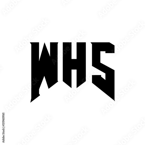 WHS letter logo design for technology company. WHS logo design black and white color combination. WHS logo, WHS vector, WHS design, WHS icon, WHS alphabet. WHS typography logo design.