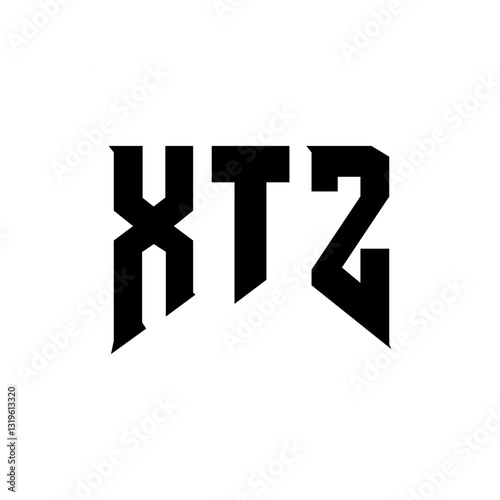 XTZ letter logo design for technology company. XTZ logo design black and white color combination. XTZ logo, XTZ vector, XTZ design, XTZ icon, XTZ alphabet. XTZ typography logo design. photo