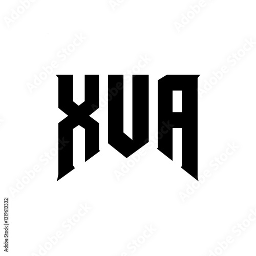 XUA letter logo design for technology company. XUA logo design black and white color combination. XUA logo, XUA vector, XUA design, XUA icon, XUA alphabet. XUA typography logo design. photo