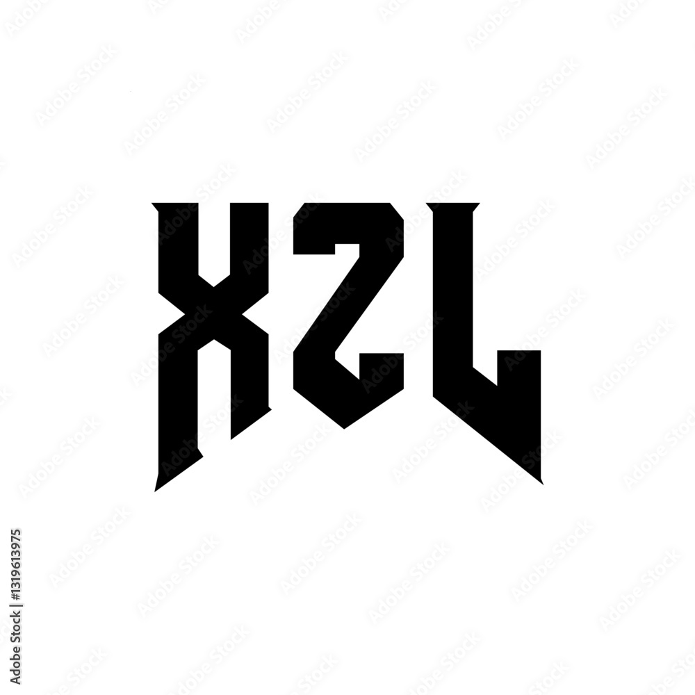 Obraz premium XZL letter logo design for technology company. XZL logo design black and white color combination. XZL logo, XZL vector, XZL design, XZL icon, XZL alphabet. XZL typography logo design.