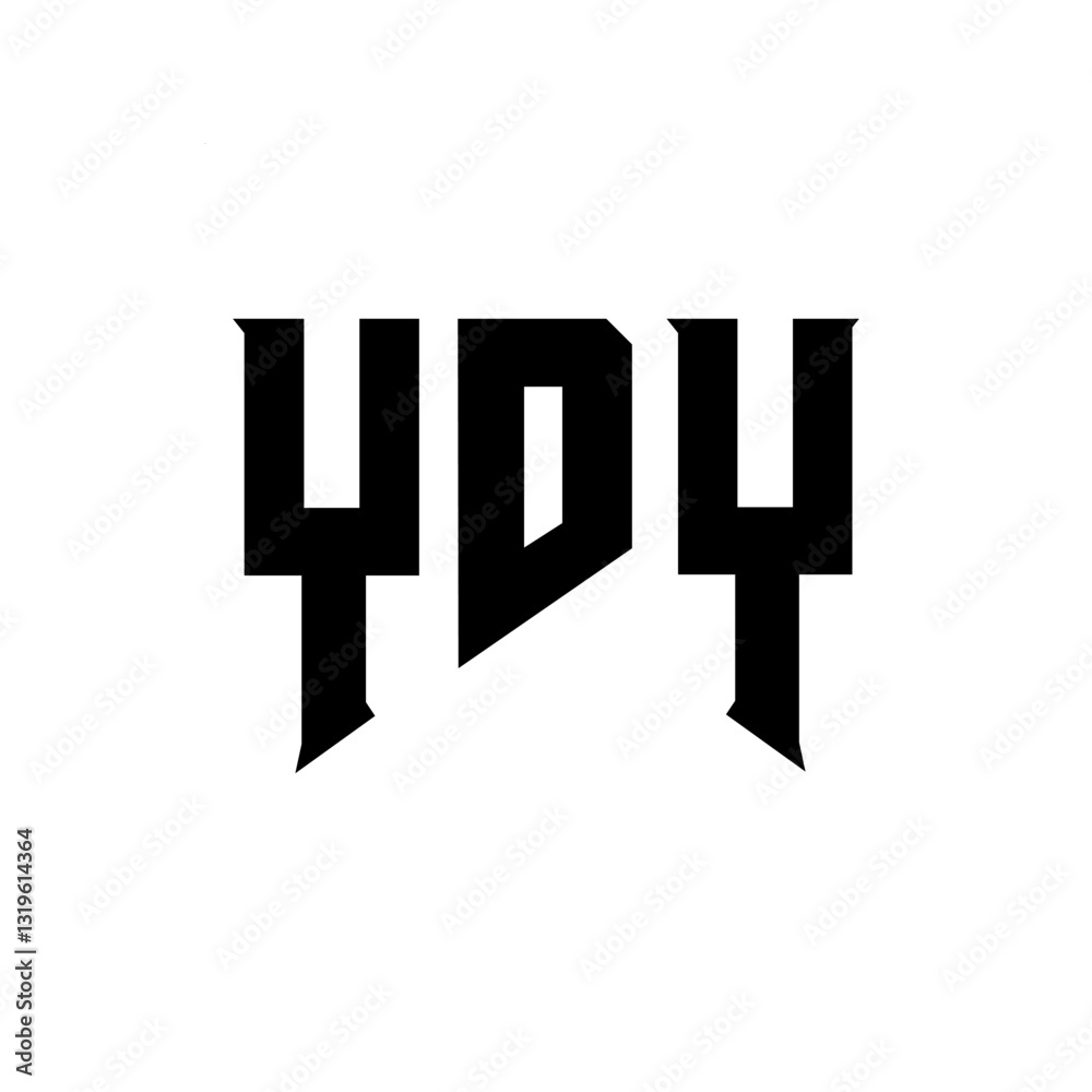Obraz premium YDY letter logo design for technology company. YDY logo design black and white color combination. YDY logo, YDY vector, YDY design, YDY icon, YDY alphabet. YDY typography logo design.