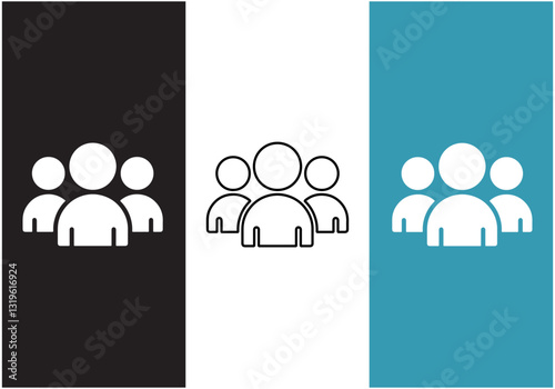 Group of people or group of users  friends flat icon for apps and websites