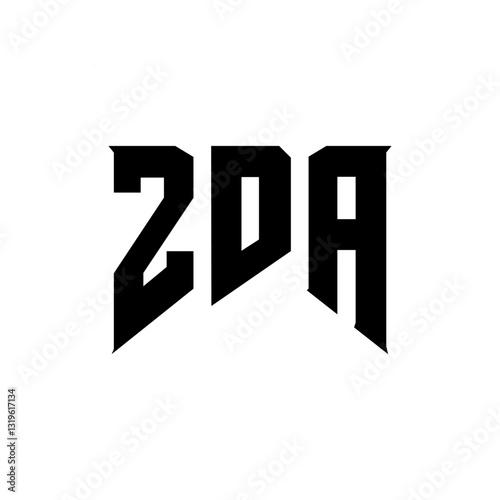 ZDA letter logo design for technology company. ZDA logo design black and white color combination. ZDA logo, ZDA vector, ZDA design, ZDA icon, ZDA alphabet. ZDA typography logo design.