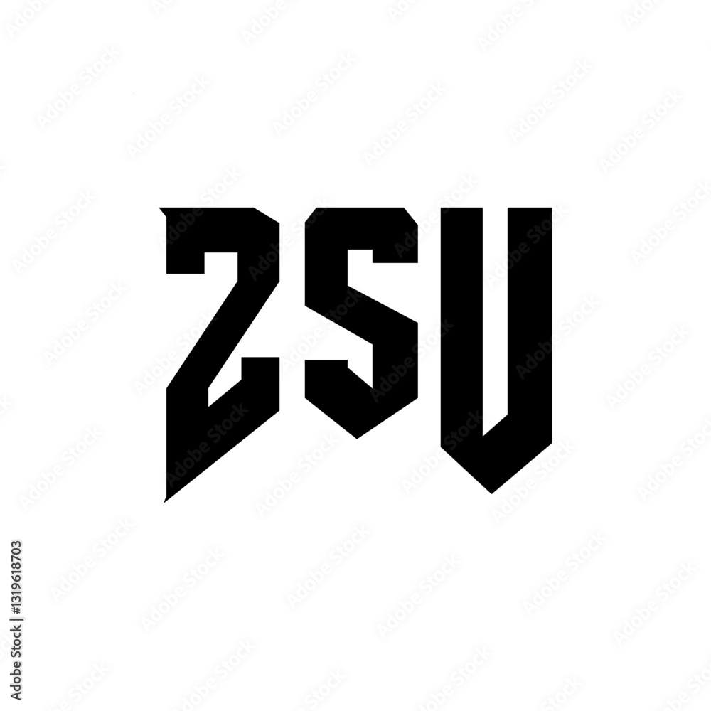 Obraz premium ZSU letter logo design for technology company. ZSU logo design black and white color combination. ZSU logo, ZSU vector, ZSU design, ZSU icon, ZSU alphabet. ZSU typography logo design.