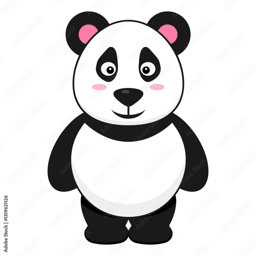 Naklejka premium An adorable Cute Cartoon Panda Character designed specifically for engaging Childrens Media