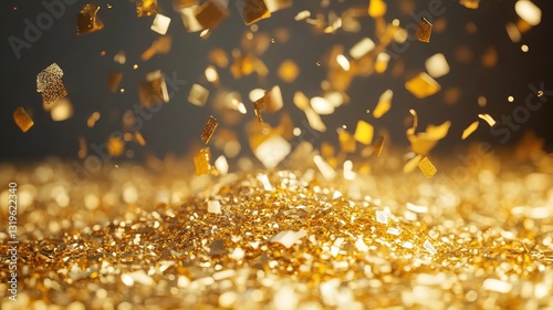 Golden Shimmer, A Luxurious Celebration Of Sparkling Joy And Radiant Light, Capturing The Opulence Of A Thousand Tiny Suns