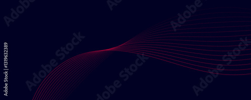 abstract red wave  on blue background
