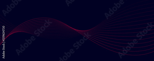 abstract red wave  on blue background