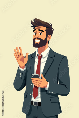 Open Minded Businessman Receiving Feedback Positive Constructive Criticism Professional Development Growth Opportunity Suggestions Improvement at Work Office Vector Illustration