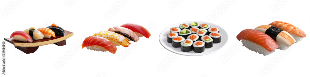 Htate sushi Isolated on transparent background, PNG, Set of Htate sushi Isolated on transparent background, PNG, Set of