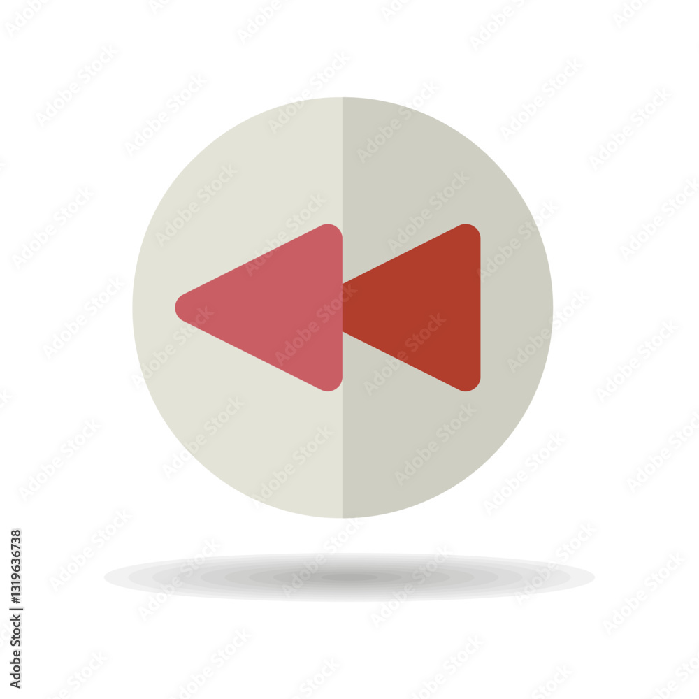 Play previous track button vector flat icon