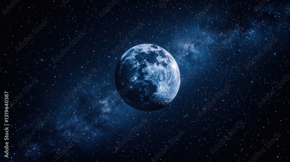 Obraz premium Earth at night, viewed from space, showing the Milky Way.