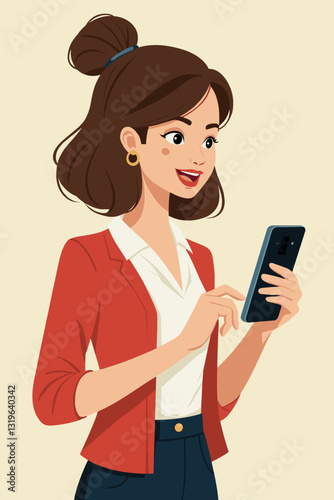 Young woman using smartphone for online browsing shopping searching social media connecting staying informed and entertained enjoying modern digital lifestyle mobile internet access