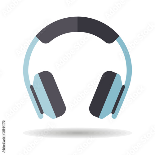 Over-ear headphones vector flat icon
