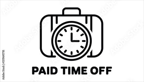 Paid Time Off Icon. Vacation Leave Symbol. Employee Benefits Vector.