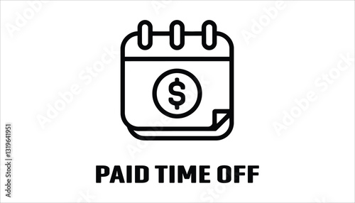 Paid Time Off Icon . PTO and Employee Benefits Symbol. Vacation Leave Vector.