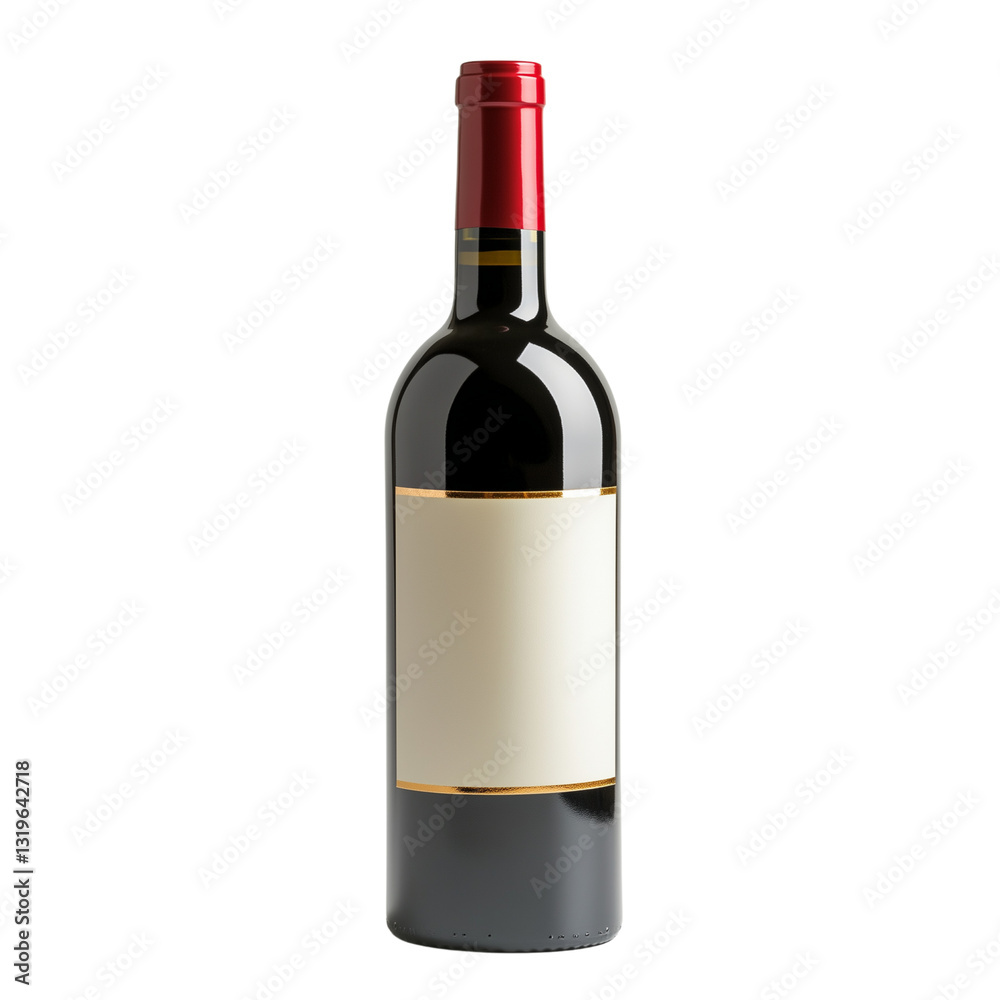 Fototapeta premium A wine bottle lying isolated on transparent background (2)