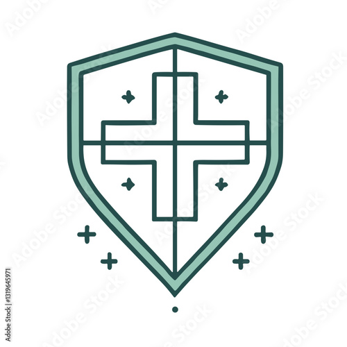 Free Download Protective shield with a health cross symbol on a light background - GFXLoad