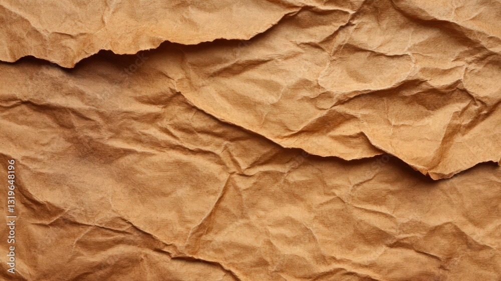 Obraz premium Crumpled Brown Paper Texture Background