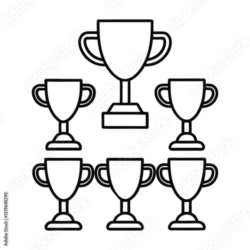 Gold Silver Bronze Cups Set: Award-Winning Trophy Designs for Sports and Achievements