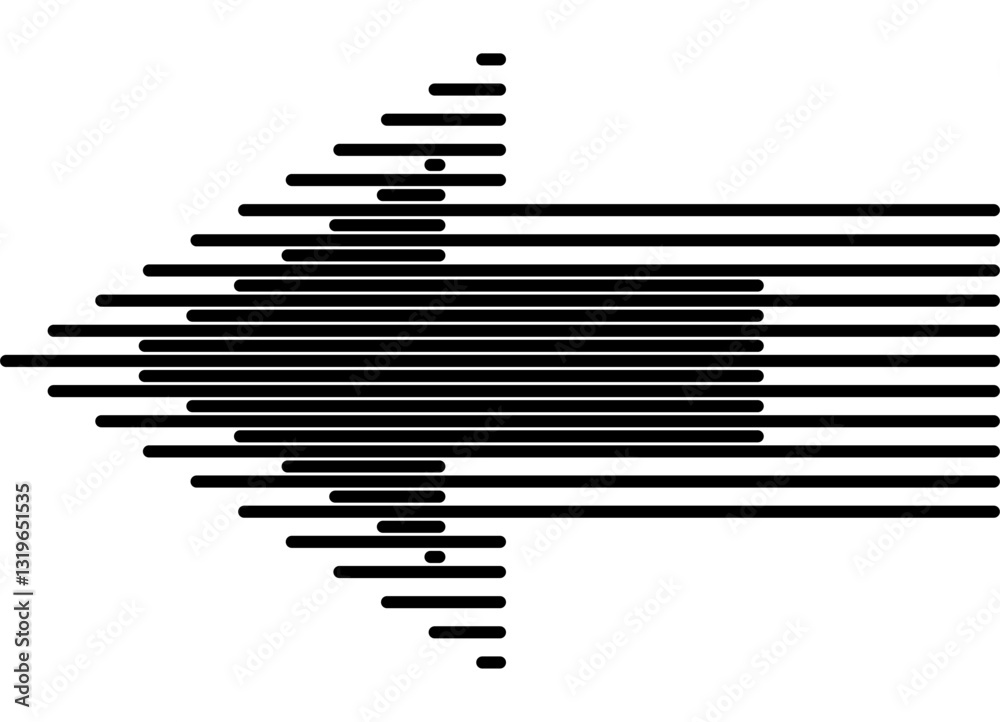 Classic Arrow. A strict pattern of black parallel lines on a white background. Vector design element. Pointer, navigation Classic Arrow. A strict pattern of black parallel lines on a white background. Vector design element. Pointer, navigation