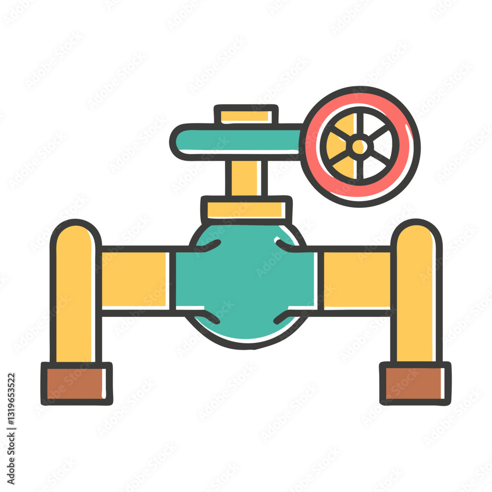 Pipe with valve - pipeline with regulating valve. Pipe with valve - pipeline with regulating valve.