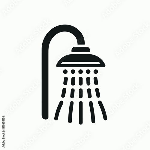 Shower Head silhouette in black on a white background