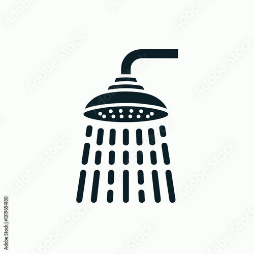 Shower Head silhouette in black on a white background