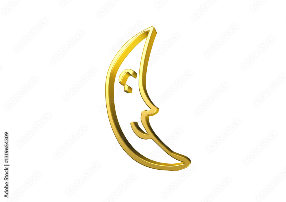 księżyc, rysunek, ilustracja, 3d, symbol, projekt