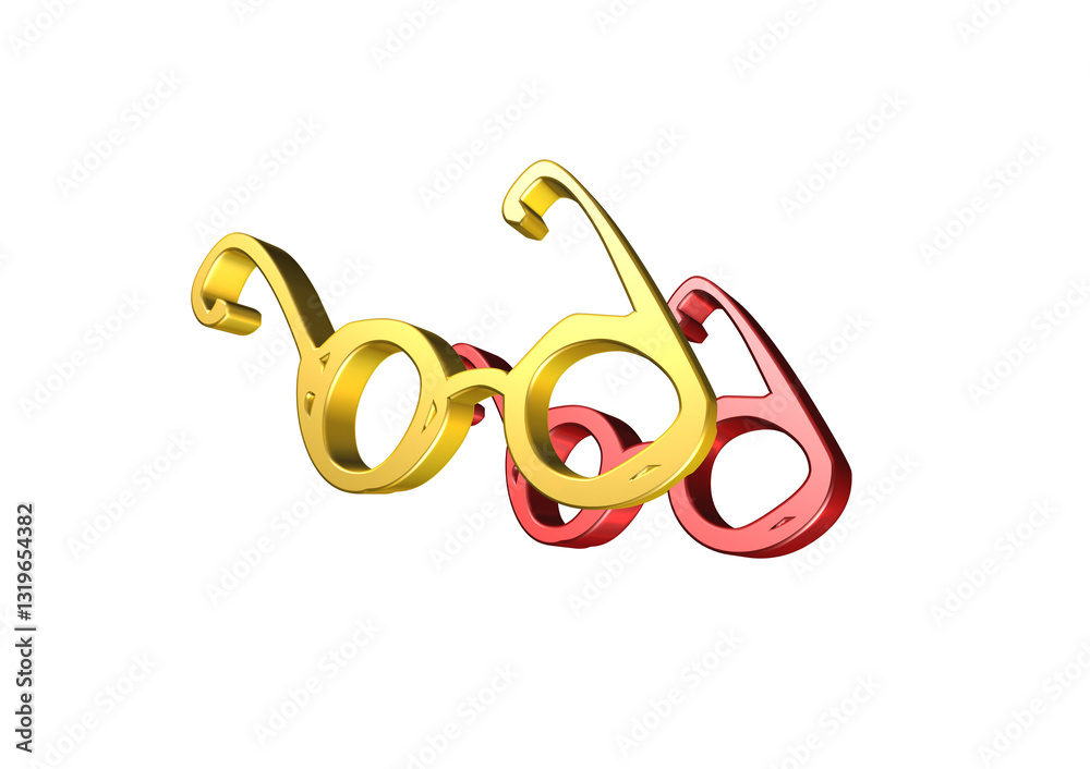okulary, rysunek, ilustracja, 3d, symbol, projekt