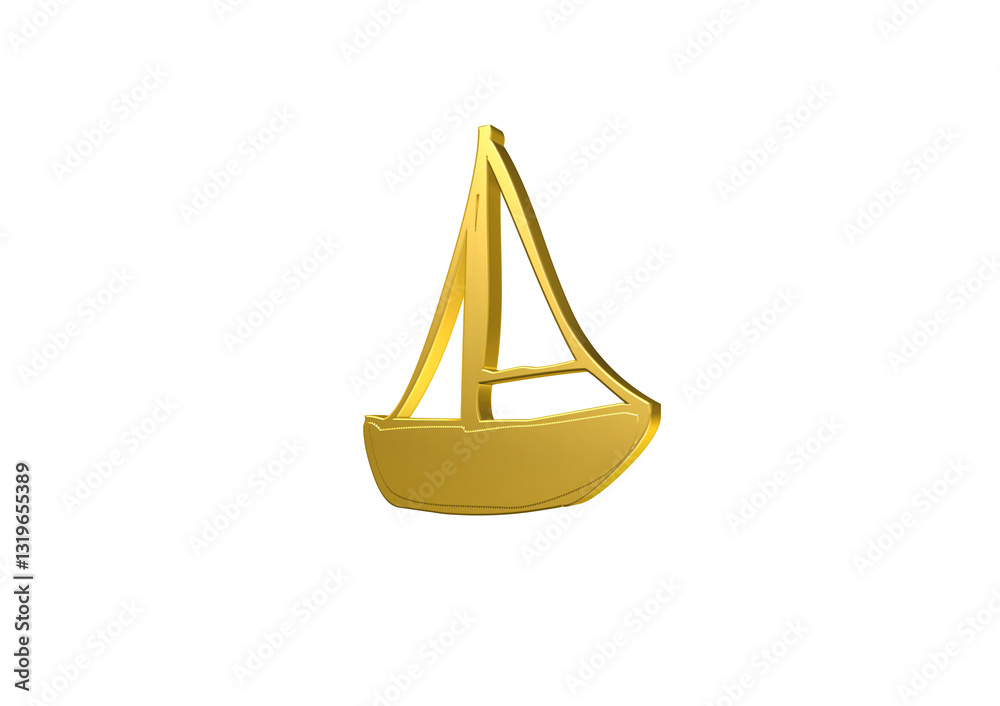 żaglówka, rysunek, ilustracja, 3d, symbol, projekt