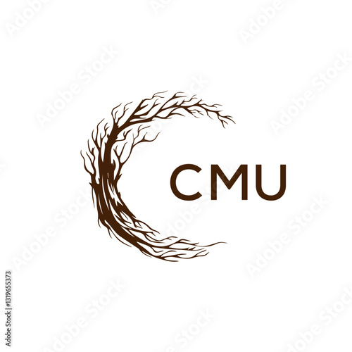CMU creative minimalist letter logo.