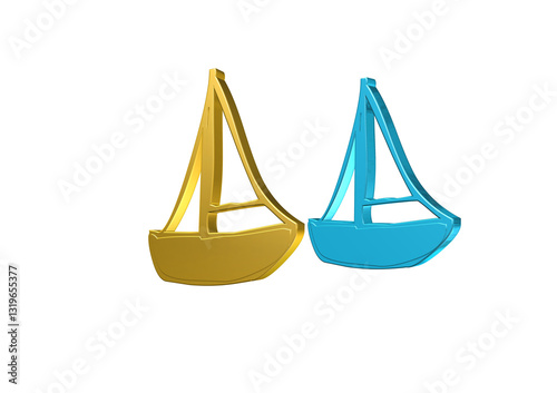 Obraz na płótnie żaglówka, rysunek, ilustracja, 3d, symbol, projekt w salonie