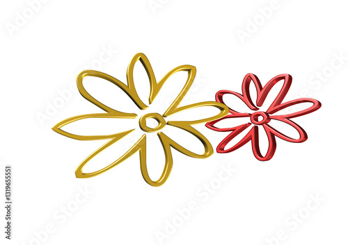 Obraz na płótnie kwiat, roslina, rysunek, ilustracja, 3d, symbol, projekt w salonie