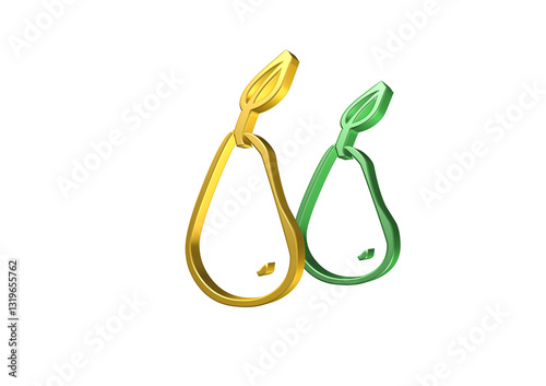 Obraz na płótnie gruszki, owoc, rysunek, ilustracja, 3d, symbol, projekt w salonie