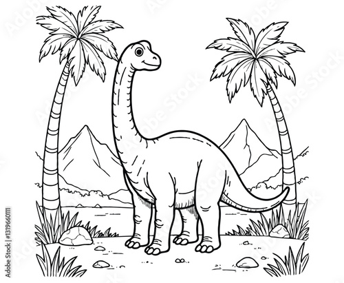 Brachiosaurus in Prehistoric Coloring Page