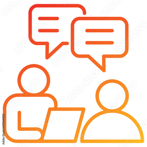 Interview Line Gradient Icon
