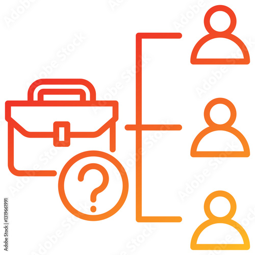 Job Position Line Gradient Icon