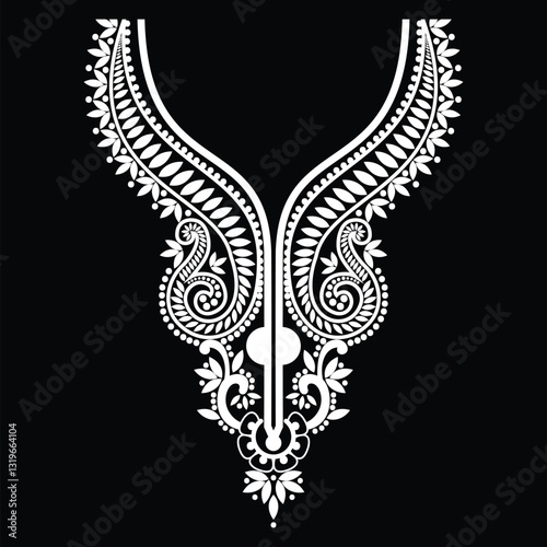 Embroidered pattern flowers Vector ethnic floral print illustration design.