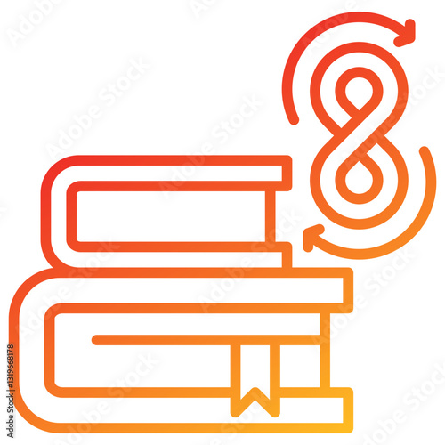 Lifelong Learning Line Gradient Icon