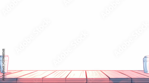 Empty Wooden Tabletop with Jars:  A Clean Minimalist Design for Product Display,  Ideal for Mockups and Presentations.