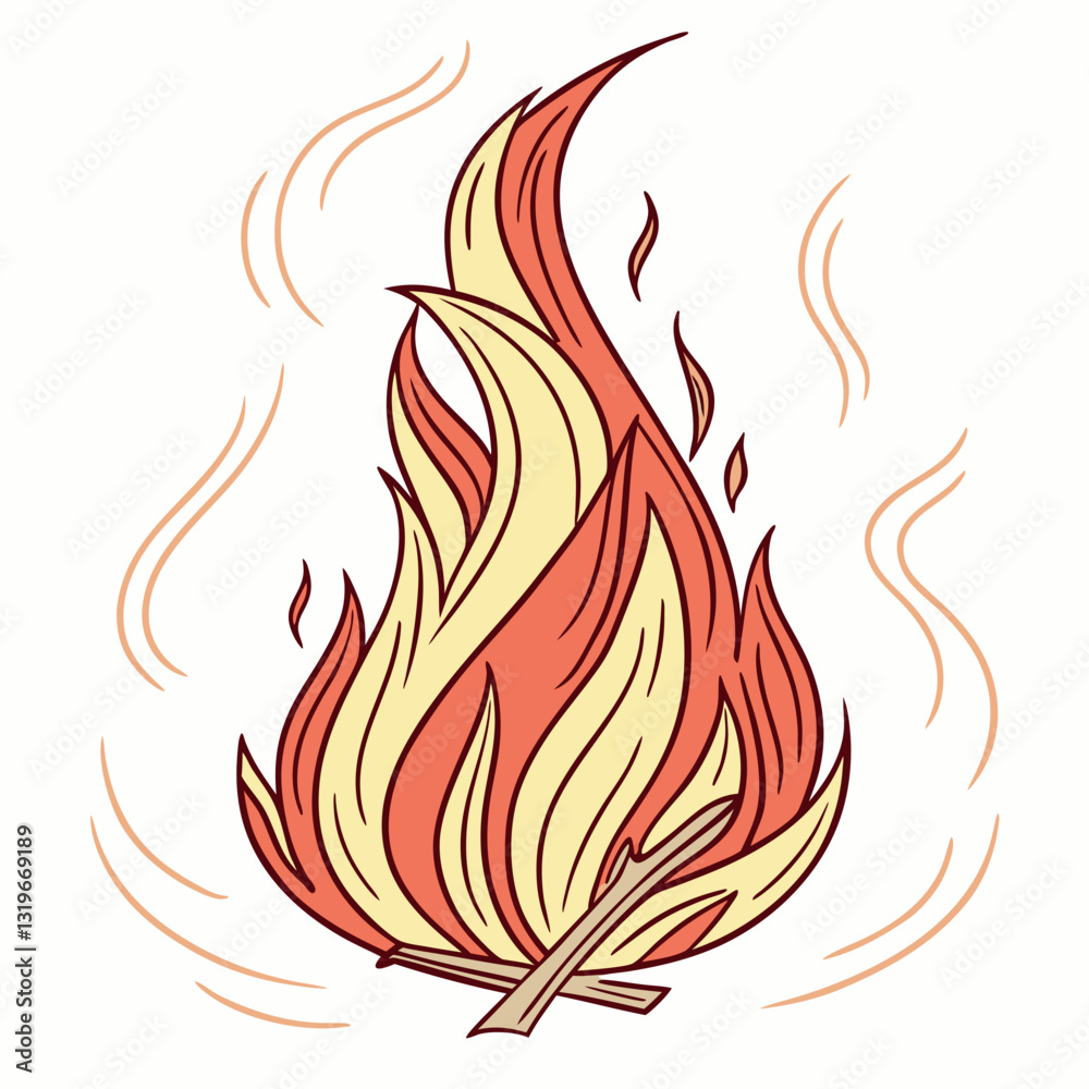 Fototapeta premium fire flames set