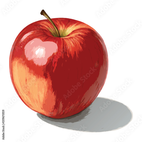 red apple illustration  