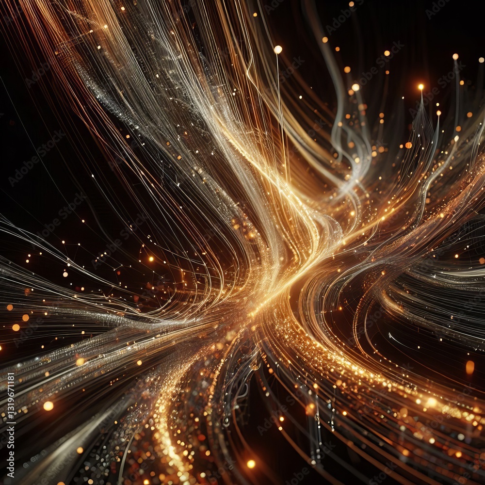 Obraz premium Web3 Data Streams: Abstract 3D Information Flow Illustration 