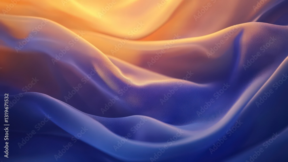 Fototapeta premium Abstract Blue and Orange Flowing Fabric Texture